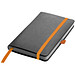 Notizbuch Retro, DIN A6, liniert, schwarz/orange