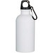 Oregon 400 ml matte RCS-zertifizierte einwandige Trinkflasche aus recyceltem Edelstahl mit Karabinerhaken, weiss