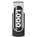Rotate USB-Stick 3.0 mit Doming, schwarz, 64GB