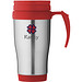 Sanibel Isolierbecher, 400 ml, silber,rot