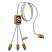 SCX.design C39 3-in-1-Ladekabel aus rPET mit Leuchtlogo und Bambusgehäuse, weiss