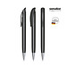senator® Kugelschreiber Challenger Polished MT, blaue Mine, schwarz mit Metallspitze
