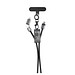 Terra 60Wduales Ladekabel aus RCS recyceltem PET mit Lanyard, grau, schwarz