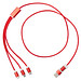Versatile 5-in-1 Ladekabel aus recyceltem Aluminium, rot