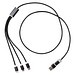 Versatile 5-in-1 Ladekabel aus recyceltem Aluminium, schwarz