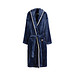 VINGA Louis Luxus Plüsch GRS rPET Bademantel Größe L/XL, navy blau