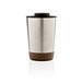 XD COLLECTION GRS rPP Edelstahl-Kaffeebecher mit Kork, silber