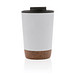 XD COLLECTION GRS rPP Edelstahl-Kaffeebecher mit Kork, weiß