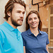 JAMES & NICHOLSON Damen Poloshirt Basic Bio BW, blau, M