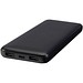 Adhil 10 W 10.000 mAh Powerbank aus recyceltem Kunststoff mit 2 integrierten Kabeln, schwarz