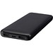 Adhil 10 W 10.000 mAh Powerbank aus recyceltem Kunststoff mit 2 integrierten Kabeln, schwarz