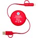 Alasia 100 cm 5-in-1 Kabel aus recyceltem Kunststoff und Aluminium, einziehbar, für Datenübertragung und mit 45W Schnellladung, rot