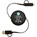 Alasia 100 cm 5-in-1 Kabel aus recyceltem Kunststoff und Aluminium, einziehbar, für Datenübertragung und mit 45W Schnellladung, schwarz