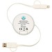 Alasia 100 cm 5-in-1 Kabel aus recyceltem Kunststoff und Aluminium, einziehbar, für Datenübertragung und mit 45W Schnellladung, silber