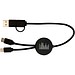 Chechia 30 cm 5-in-1 Kabel aus recyceltem Kunststoff für Datenübertragung und 27W Schnellladung mit Bambusdetails, schwarz