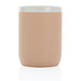 Keramiktasse mit weißem Rand, weiß, braun