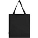 Madras 140 g/m² Baumwoll Tragetasche mit Seitenfalten aus GRS recycelter Baumwolle, schwarz