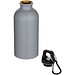 Oregon 400 ml matte RCS-zertifizierte einwandige Trinkflasche aus recyceltem Edelstahl mit Karabinerhaken, grau