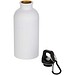 Oregon 400 ml matte RCS-zertifizierte einwandige Trinkflasche aus recyceltem Edelstahl mit Karabinerhaken, weiss