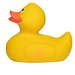 Renn-Ente, mit Metallplatte, gelb/orange, 10 cm