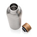 Wood Vakuumflasche aus RCS recyceltem Stainless-Steel, silber