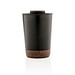 XD COLLECTION GRS rPP Edelstahl-Kaffeebecher mit Kork, schwarz