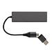 XD XCLUSIVE Terra Hub aus RCS recyceltem Aluminium mit 3 USB-Anschlüssen, grau