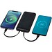 Adhil 10 W 10.000 mAh Powerbank aus recyceltem Kunststoff mit 2 integrierten Kabeln, schwarz