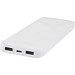 Adhil 10 W 10.000 mAh Powerbank aus recyceltem Kunststoff mit 2 integrierten Kabeln, weiss