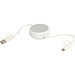 Alasia 100 cm 5-in-1 Kabel aus recyceltem Kunststoff und Aluminium, einziehbar, für Datenübertragung und mit 45W Schnellladung, silber
