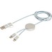 Alasia 150 cm 5-in-1 Kabel aus recyceltem Kunststoff für Datenübertragung und 27W Schnellladung, silber