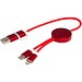 Alasia 30 cm 5-in-1 Kabel aus recyceltem Kunststoff für Datenübertragung und 27W Schnellladung, rot