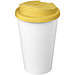 Americano® Eco 350 ml recycelter Becher mit auslaufsicherem Deckel, gelb