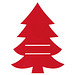 Besteckset in Christbaumoptik, rot