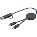 Citala 30 cm 5-in-1 Kabel aus recyceltem Kunststoff für Datenübertragung und 27W Schnellladung, Hale Blue