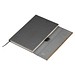 Recycled Leder Geschenkset  Notizbuch mit Metall-Kugelschreiber, anthrazit