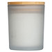 Kerze in gefrostetem Glas mit Bambusdeckel, transparent