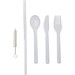 Runa Besteckset mit Bambusdeckel, weiss