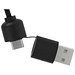 SCX.design C38 3-in-1 Ladekabel aus rPET in quadratischem Bambusgehäuse mit Leuchtlogo, rot