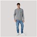 MALFINI Sweatshirt unisex Crew, 4XL, dunkelgrau melliert