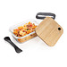 XD COLLECTION Lunch-Box aus Glas mit Bambusdeckel, transparent