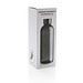 Auslaufsichere Trinkflasche mit Metalldeckel, schwarz