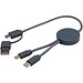 Citala 30 cm 5-in-1 Kabel aus recyceltem Kunststoff für Datenübertragung und 27W Schnellladung, Hale Blue