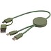 Citala 30 cm 5-in-1 Kabel aus recyceltem Kunststoff für Datenübertragung und 27W Schnellladung, heather grün