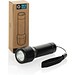 Flara USB-aufladbare Taschenlampe aus RCS recyceltem ABS, schwarz