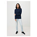 Iqoniq Zion Rundhals-Sweater aus recycelter Baumwolle, navy blau, S