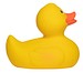 Renn-Ente, mit Metallplatte, gelb/orange, 10 cm