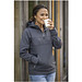 Sayan Kapuzenpullover mit halbem Reißverschluss für Damen, stahlgrau,  L