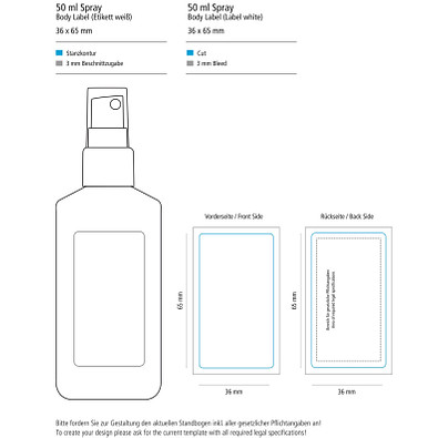 Sonnenschutzspray transp. LSF 30, inkl. Druck auf Body Label, 50 ml, weiß