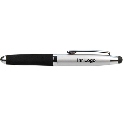 PENKO® Metall-Touch-Kugelschreiber Soft Grip, blaue Mine, silber